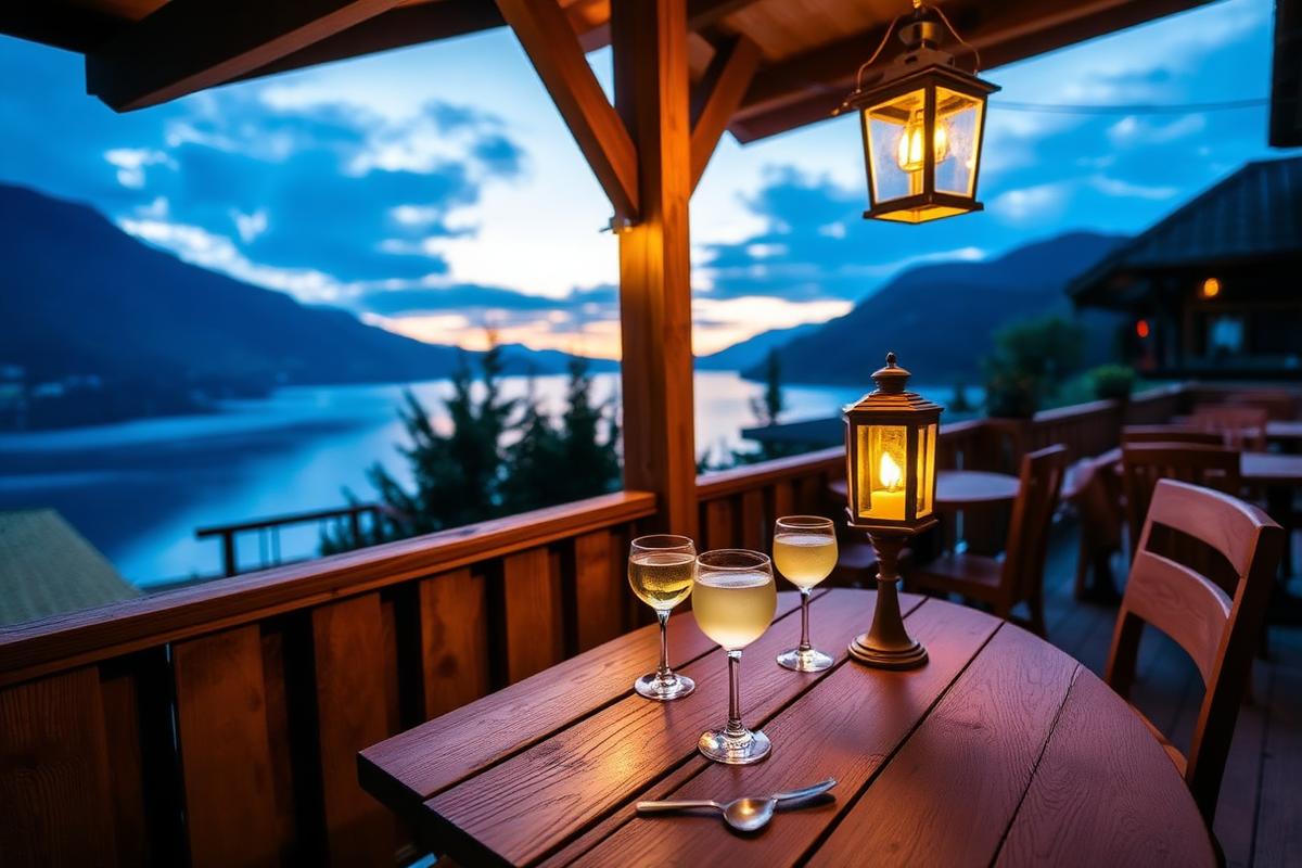 Apéro auf der Terrasse eines Swiss-Chalets